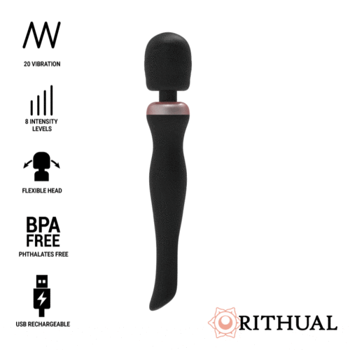 ukázka Masážní vibrátor Rithual Akasha Wand 2.0 Rechargeable black